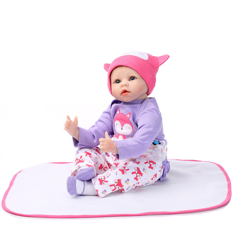 55cm Boneca Reborn de Silicone Realista de Menina Recém-Nascida com Brinquedos de Cachorro de Pelúcia Presentes Criativos para Crianças