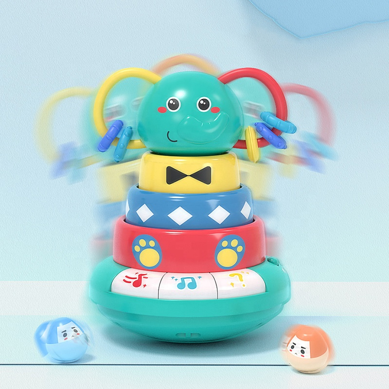 Brinquedo empilhável musical colorido para o desenvolvimento do bebê