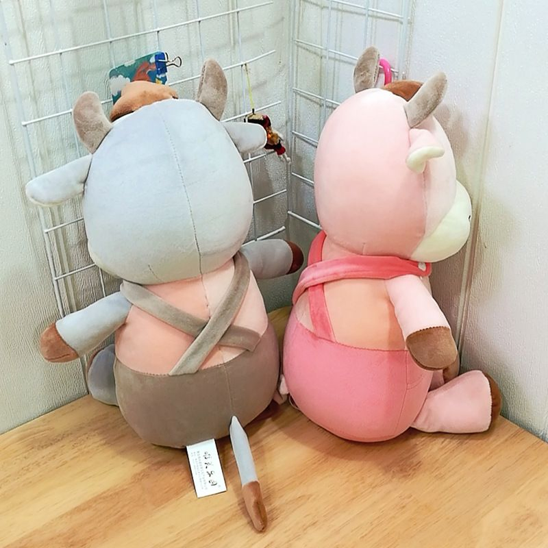 Preço de Atacado Personalizado para Crianças Bebês Infantes Pelúcia Design Personalizado Super Macio Animais Bonecos Brinquedos Bonitos Adoráveis Desenhos Animados Pelúcia de Vaca Fábrica