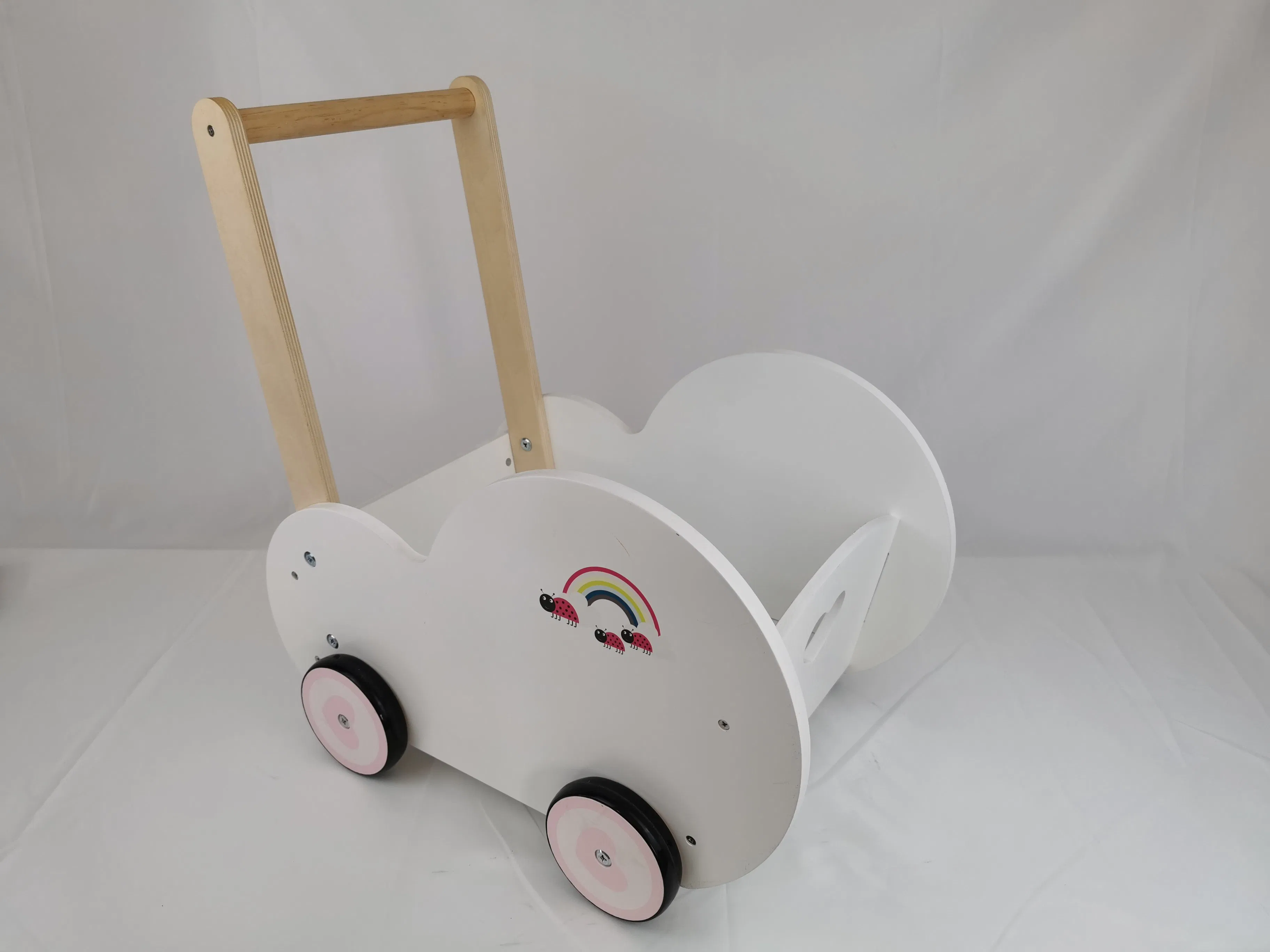 Brinquedos de empurrar de madeira de alta qualidade para bebês aprendendo a andar, brinquedos educativos para 12m+