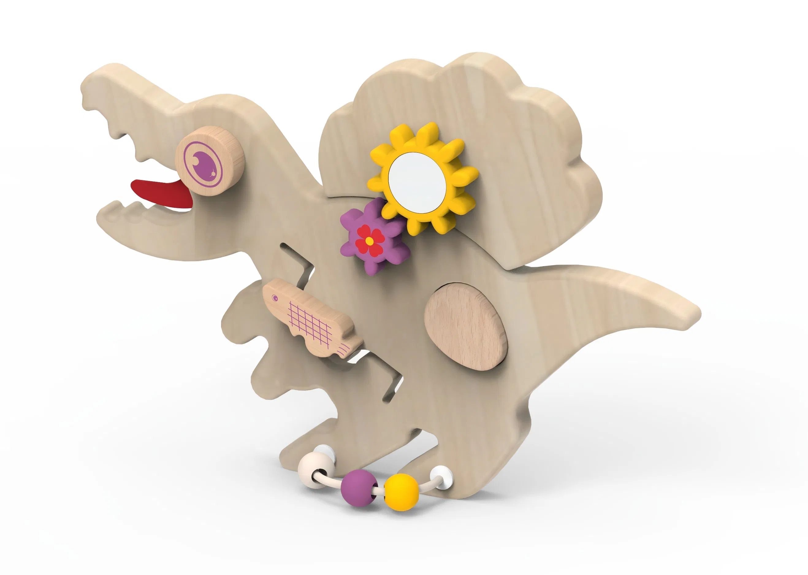 Brinquedos de quebra-cabeça de madeira educacionais intelectuais Montessori por atacado para bebês, crianças e crianças, quebra-cabeça de dinossauro