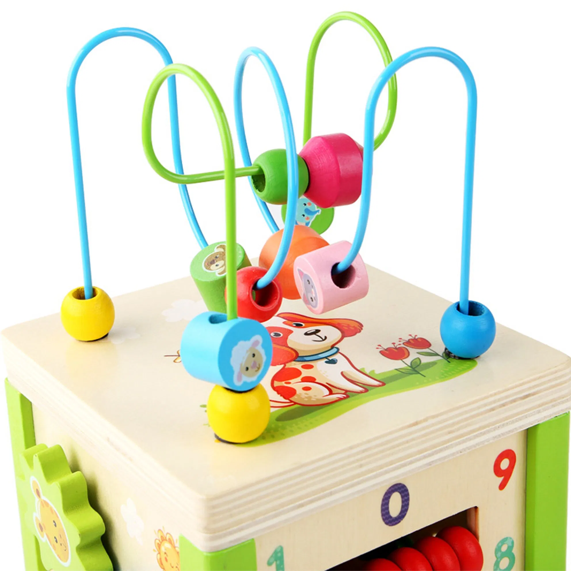 Cubo de Atividades de Madeira para Crianças, Conjunto de Presentes para Meninos, Brinquedo Educativo de Aprendizado para Bebês em Desenvolvimento