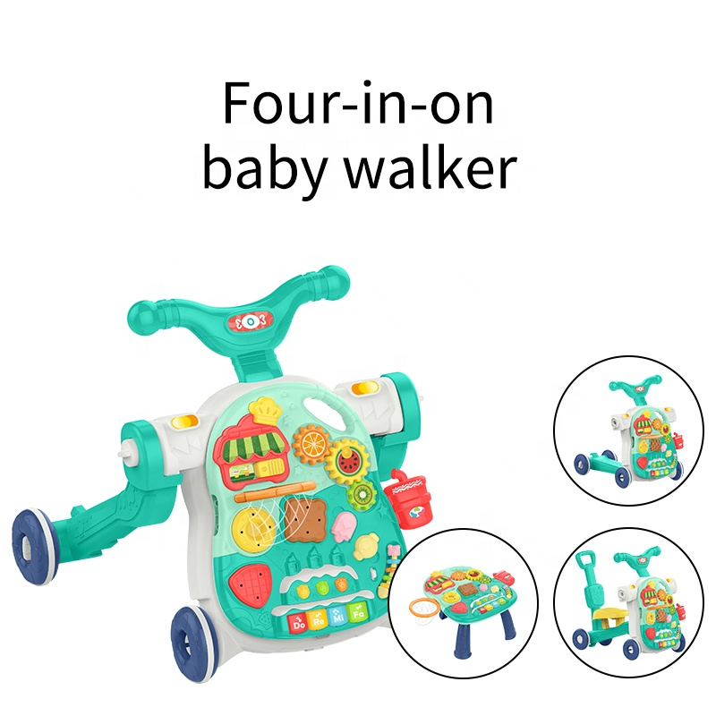 AiJH 4 em 1 Brinquedos Educativos Andadores para Bebês Sentar e Levantar com Luzes e Sons Centro de Atividades para Bebês Carrinho Andador Brinquedos para Meninos e Meninas