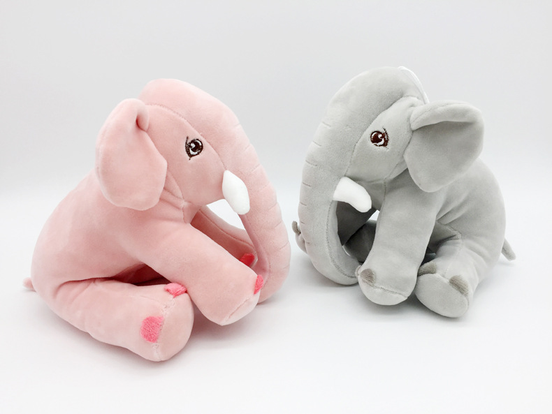 Bebê Pelúcia Animais de Estimação Elefante Azul com Chocalho e Papel Celofane