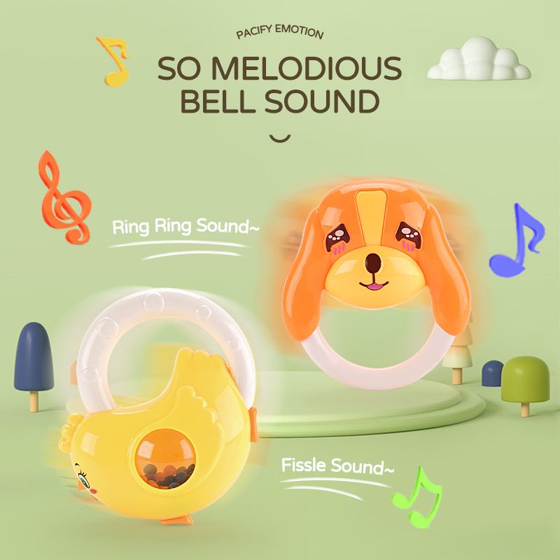 Brinquedos Educativos para Bebês de Alta Qualidade 7PCS Chocalhos Musicais de Animais Fofos Brinquedo Seguro e Não Tóxico Conjunto de Sinos de Chocalho para Bebês Brinquedos de Chocalho de Desenho Animado