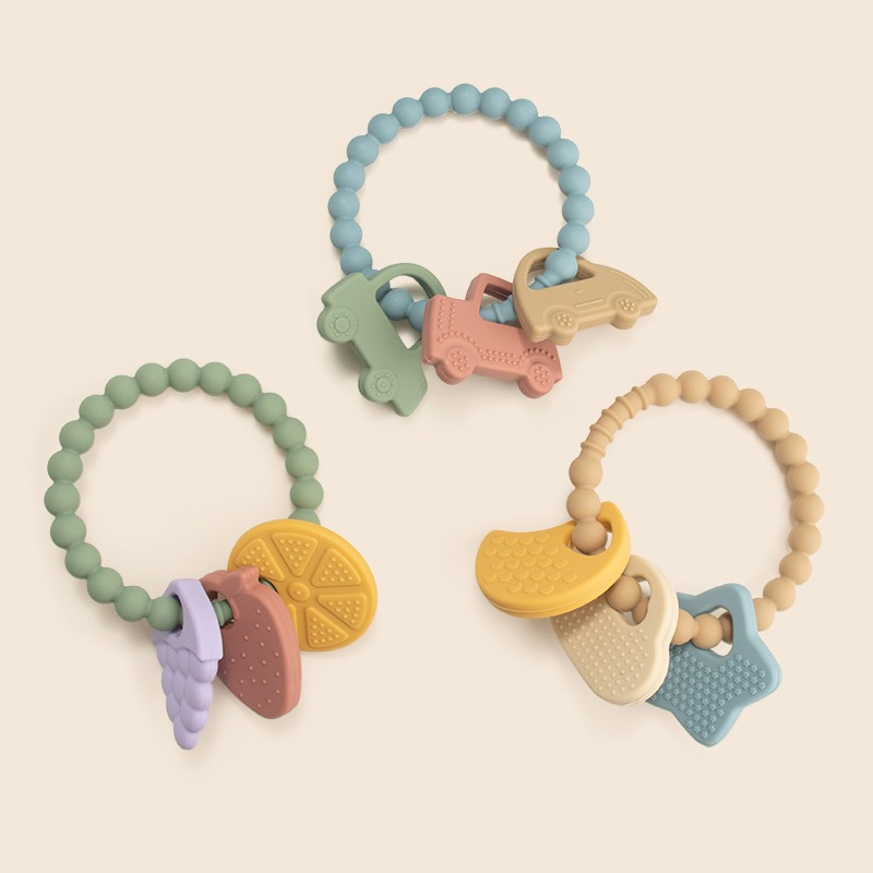 Brinquedo de Dentição para Bebês em Silicone com Múltiplas Texturas para Motricidade Oral