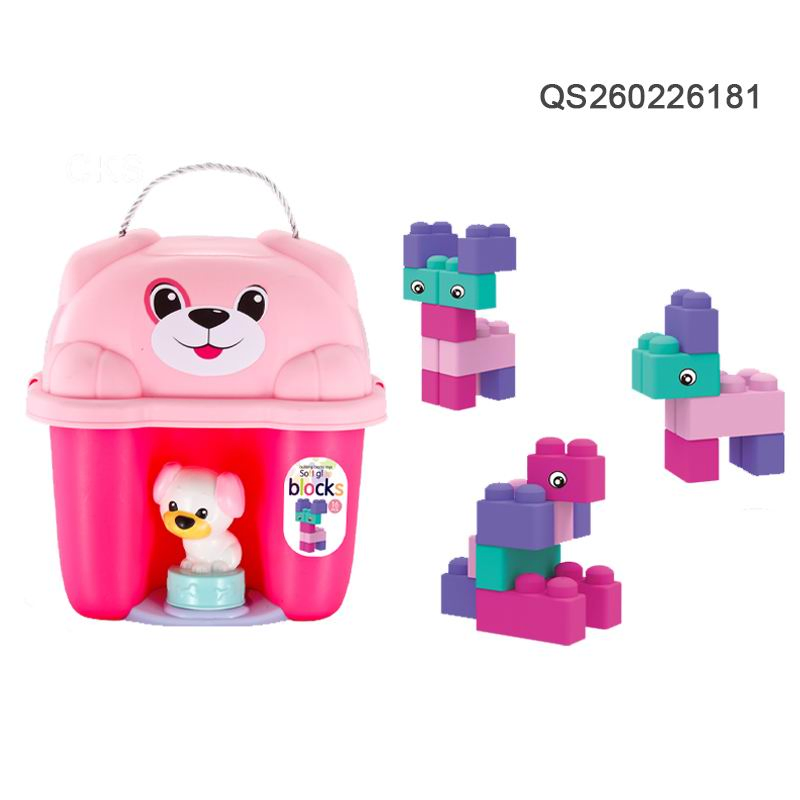 Brinquedos QS Bebê Blocos de Construção de Silicone Macio em Grande Tamanho Amigáveis para Bebês, Quebracabeça de Placa Mastigável, Brinquedo de Montagem para Desenvolvimento da Inteligência Infantil