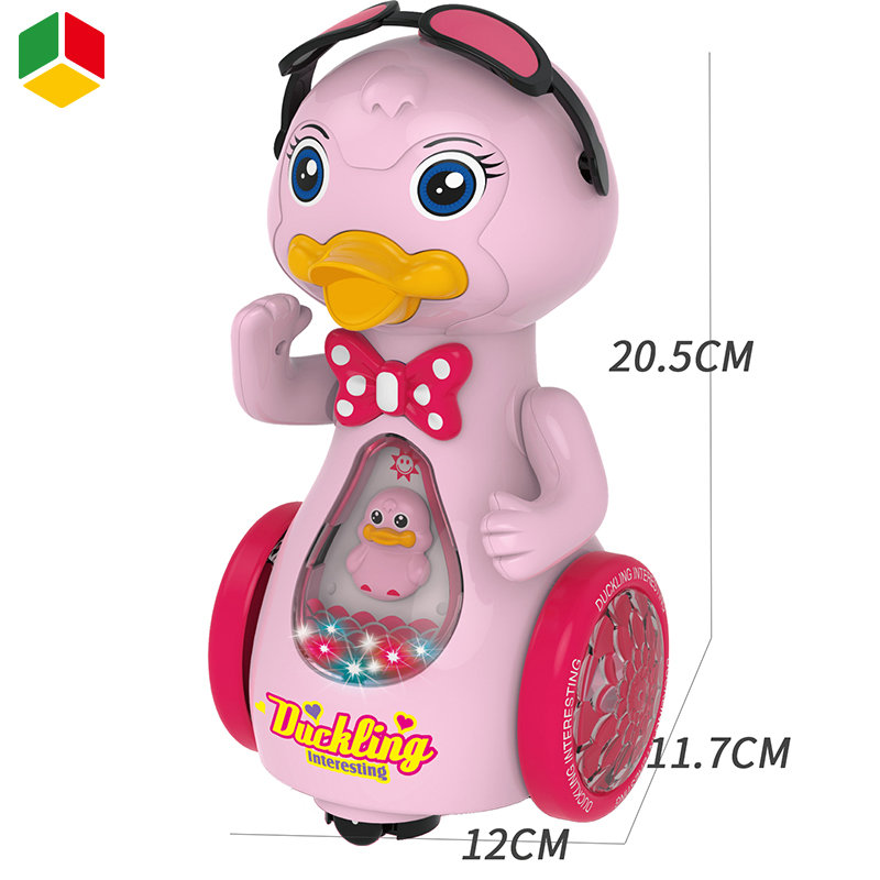 Brinquedos de bebê criativos e promocionais interessantes, brinquedos elétricos de pato de plástico com luzes e música, óculos de sol universais, operados por bateria