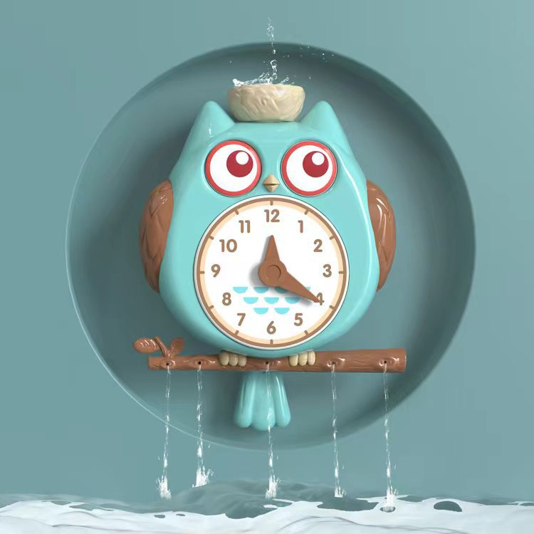 Brinquedo de Banho para Crianças em Forma de Coruja, Relógio de Balanço, Ensino para Bebês, Brinquedos de Banho