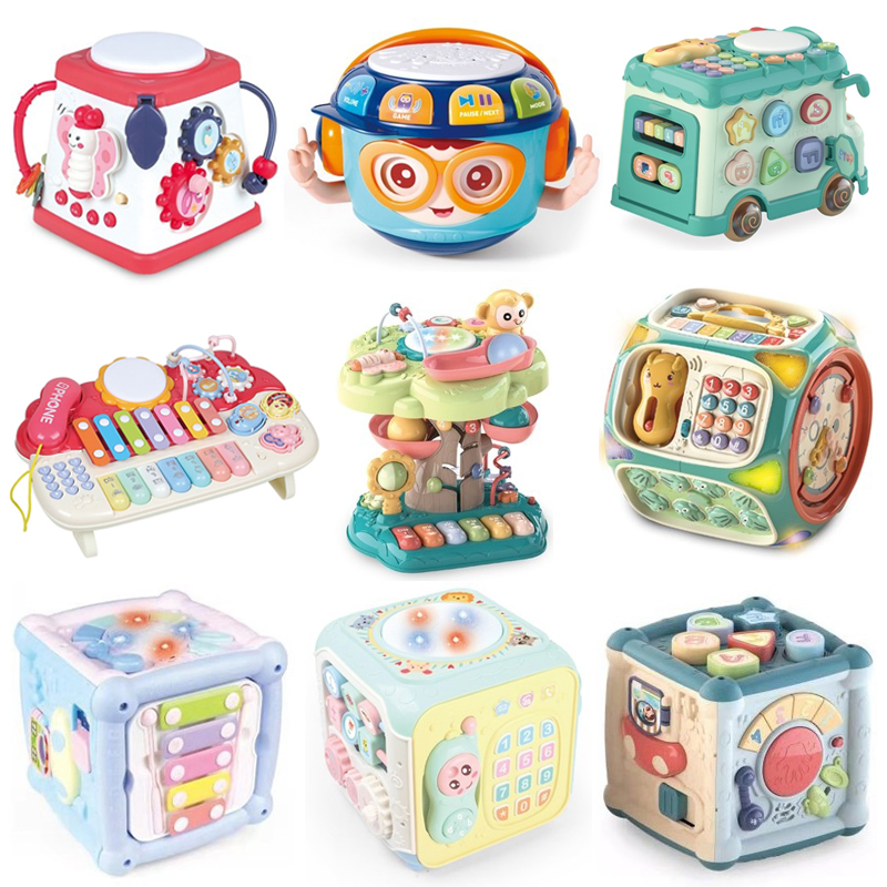 Conjunto de Brinquedos Educativos Multifuncionais Tombotoy por Atacado, Brinquedos Musicais para Bebês, Brinquedos de Música e Luz para Crianças, Brinquedo Musical de Plástico para Bebês