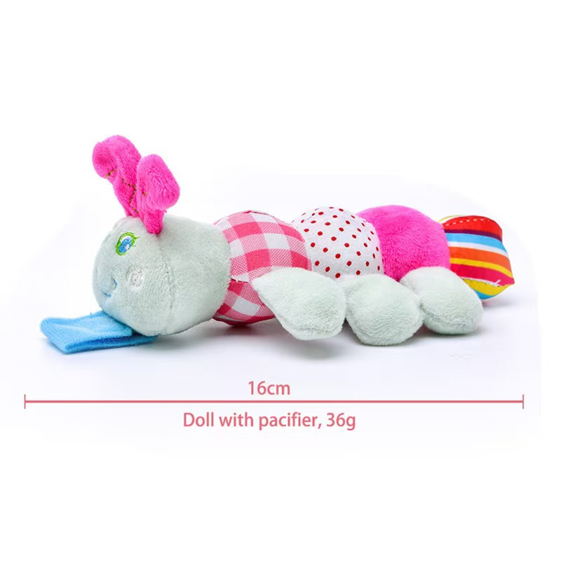 2025 Brinquedo de Pelúcia de Lagarta com Chupeta de Silicone para Bebê