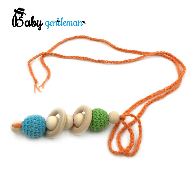 Melhor Vendedor Cadeia de Chupeta de Silicone de Madeira Personalizada Feita à Mão Brinquedo de Mordedor para Bebês Z08267K