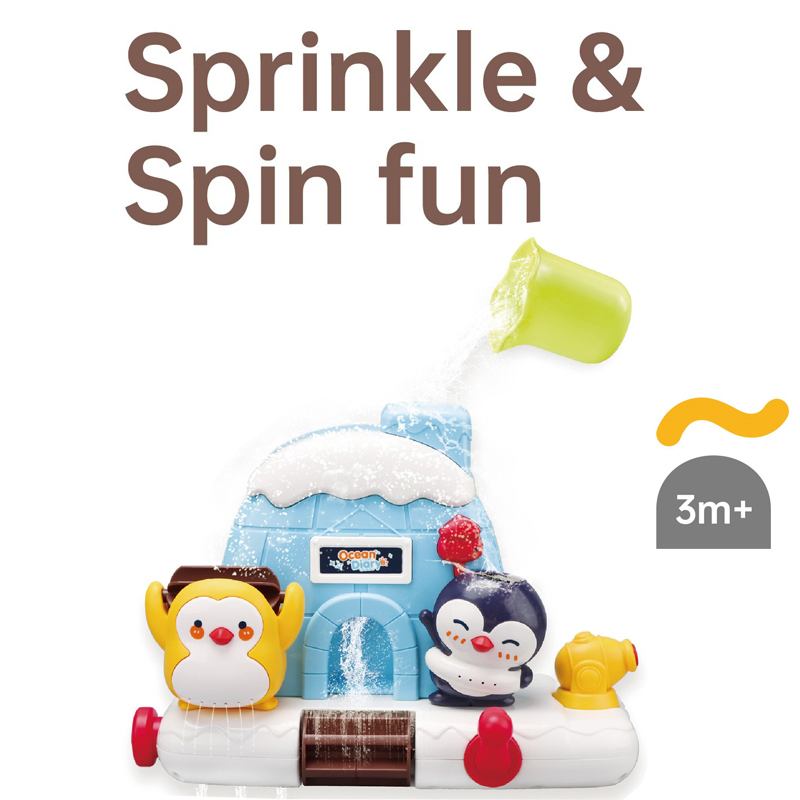 Conjunto de Brinquedos de Banho para Bebês, Brinquedo de Chuveiro de Pinguim em Cartoon para Crianças de 1 2 3 4 5 6 Anos