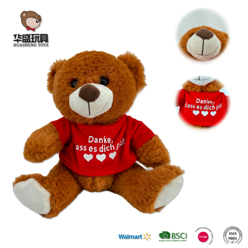 Urso de Pelúcia Personalizado 20cm Camiseta de Bebê Combinar Texto Personalizado Padrão Logotipo Preenchimento Brinquedo de Pelúcia