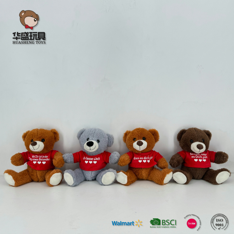 Urso de Pelúcia Personalizado 20cm Camiseta de Bebê Combinar Texto Personalizado Padrão Logotipo Preenchimento Brinquedo de Pelúcia