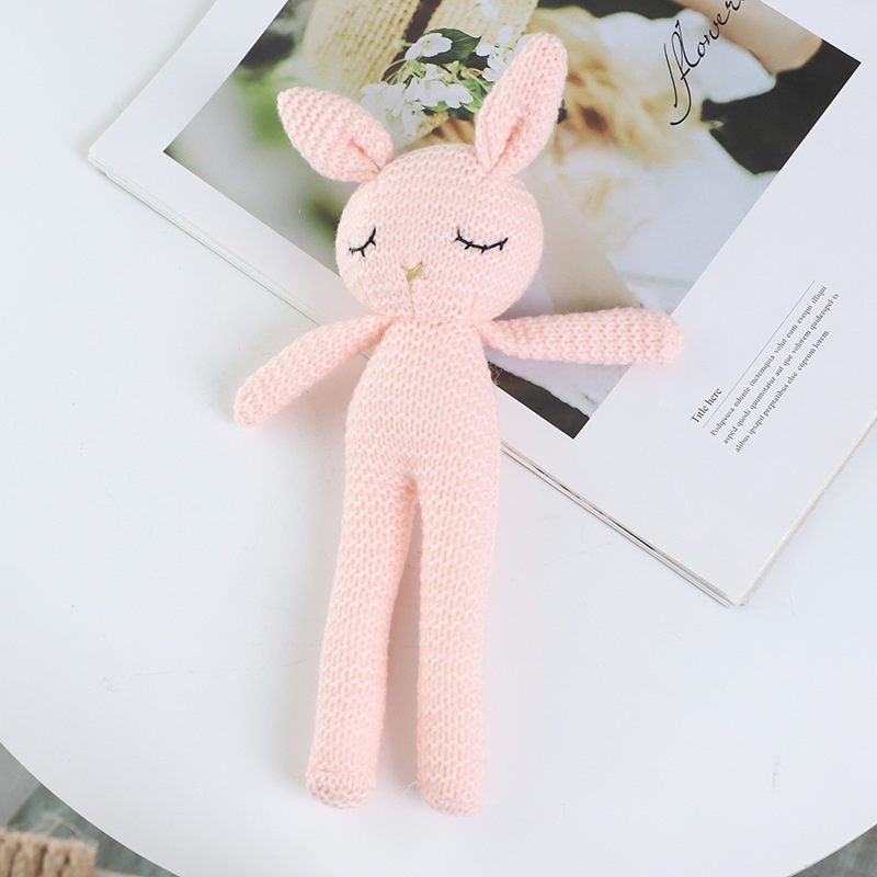 Preço de Atacado Pelúcia Personalizada Super Macia Animais Bebê Boneca de Dormir Aconchegante Stuffed Feita à Mão Crochê Tricotada Coelho Coelhinho Brinquedos de Pelúcia Personalizados Fábrica