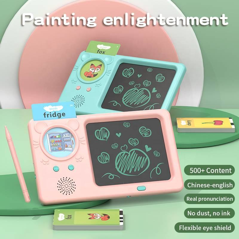Brinquedo de Aprendizado de Palavras para Crianças 224 Máquina de Educação Atacadista, Quadro de Desenho Montessori, Tablet de Escrita LCD, Cartão Flash Falante para Bebês com 112 Cartão