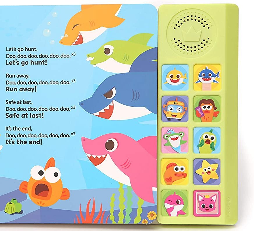 Brinquedo Educativo Baby Shark Cante Junto Presentes de Aprendizagem para Crianças Interativo Livro de Som com Botão