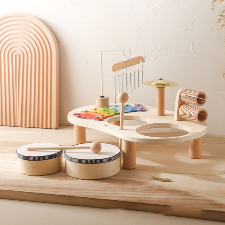 Brinquedo de Sensory para Bebês Conjunto de Brinquedos Educativos para Desenvolvimento de Inteligência Bateria Musical