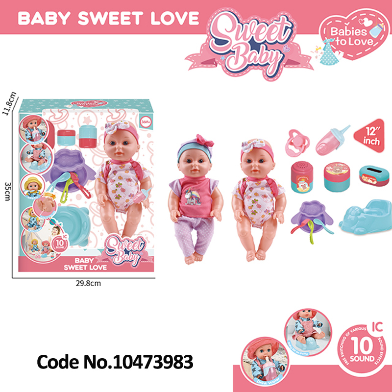 Boneca de Bebê Renascida, 12-Inch Boneca de Bebê Interativa com 10 Sons IC Brinquedos de Faz de Conta para Prescolar Presente