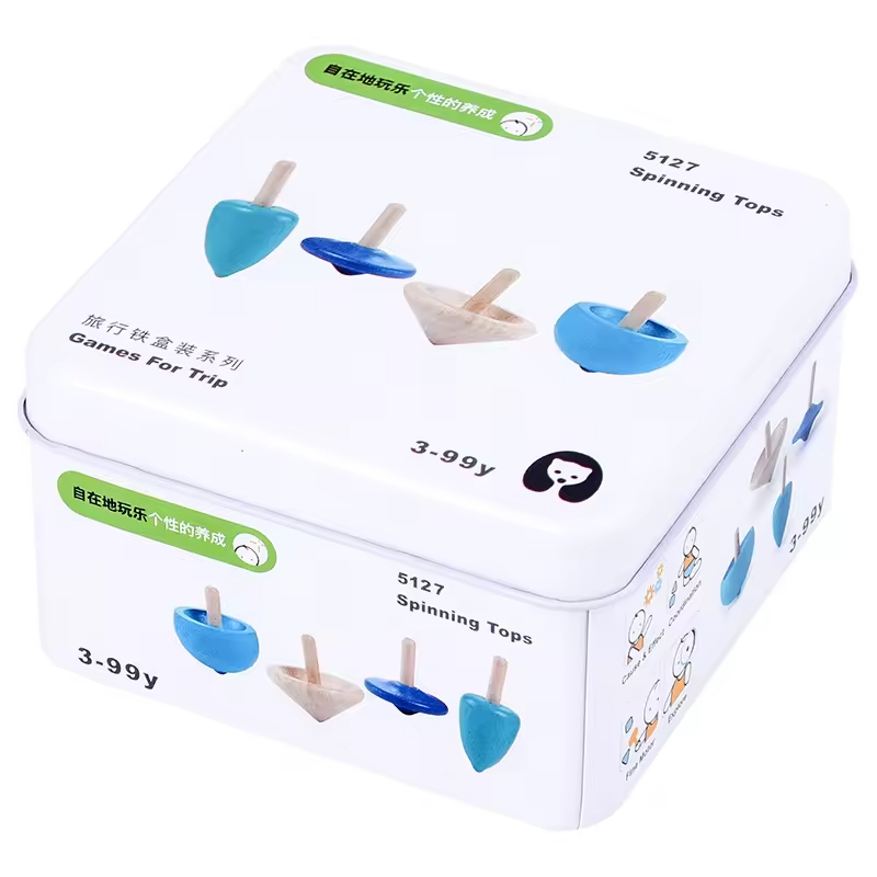 Brinquedos de Blocos de Construção Cognitiva para Bebês, Caixa de Ferro de Viagem Educacional para Crianças, Cubo Quebra-Cabeça Feito de Madeira para Brincar