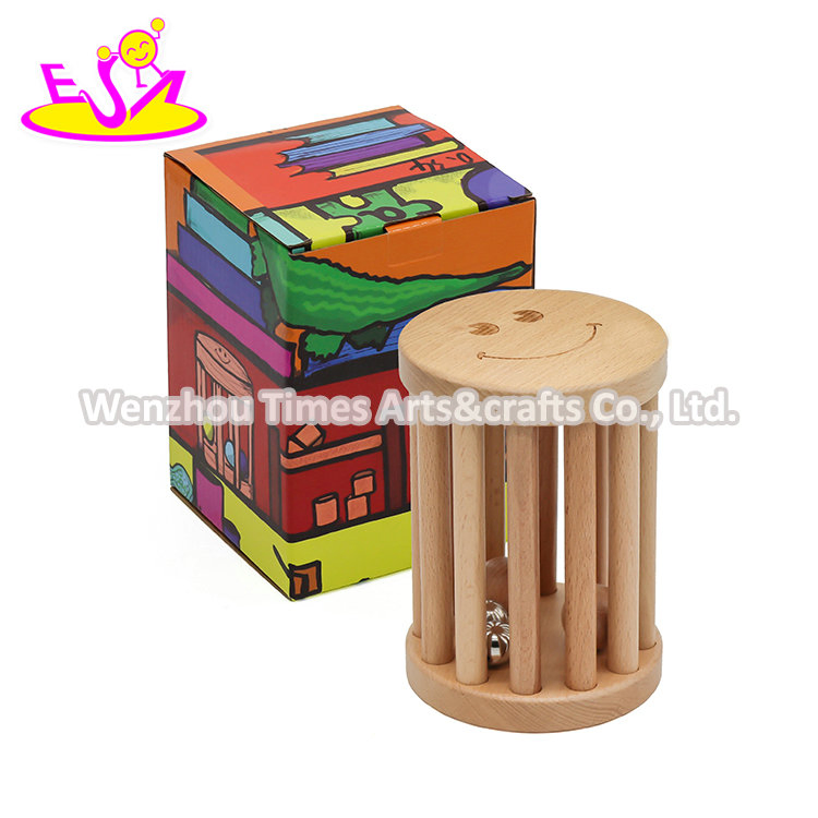 2021 Brinquedo de Chocalho de Pulso de Madeira para Bebês de Brincadeira de Entretenimento Fashionável W08K034b