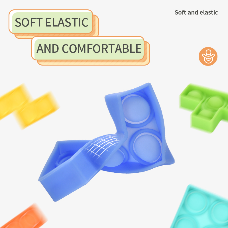 Brinquedos Educacionais por Atacado QS Sensory Bubble Pop It Fidget para Bebê Alívio de Estresse Silicone Grande Tamanho Blocos Deslizantes Tetris Brinquedos Arco-íris