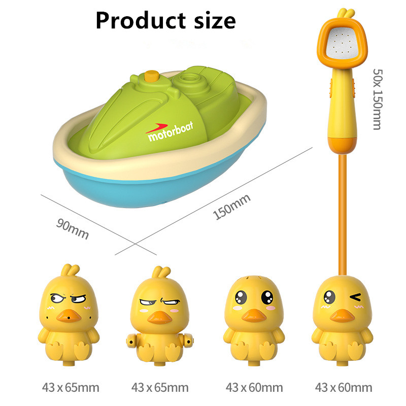 Brinquedo de piscina elétrico em forma de pato engraçado com spray rotativo, brinquedo de banho de bolhas para bebês com chuveiro