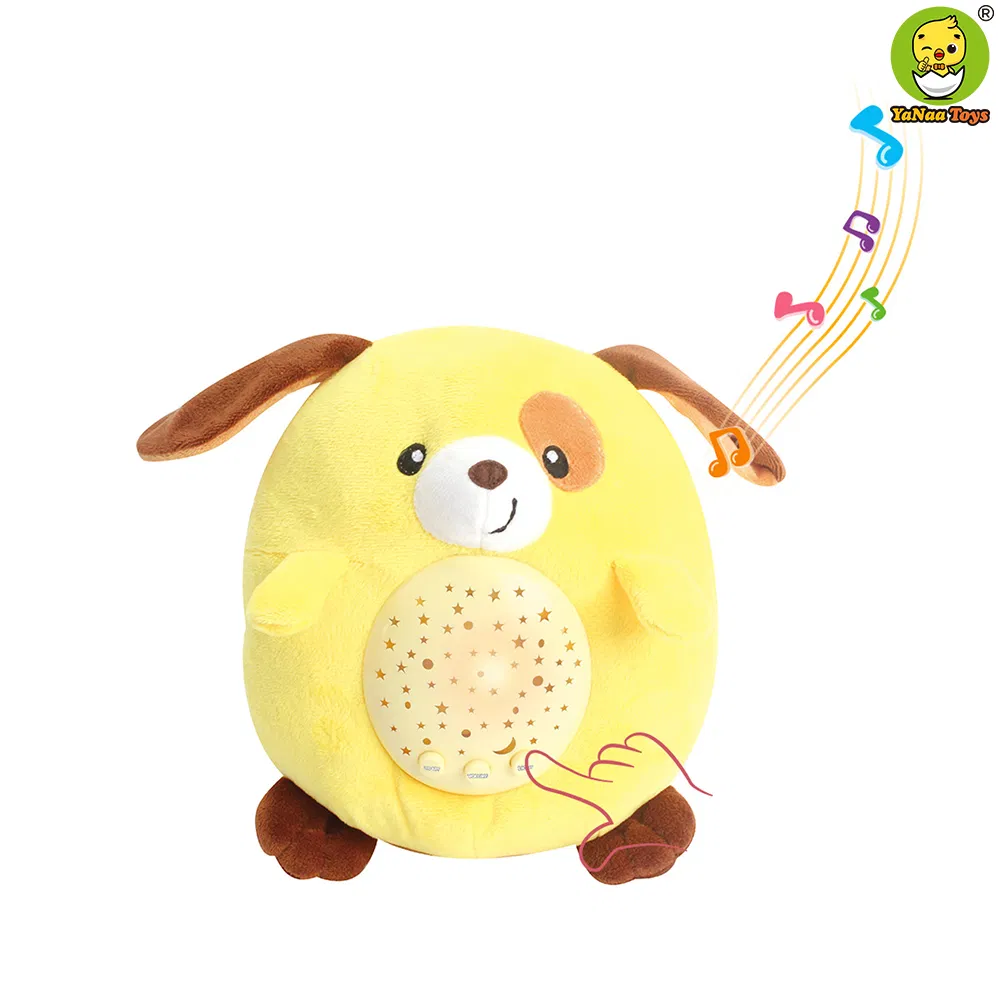 Brinquedo de pelúcia musical infantil de alta qualidade, projetor de céu estrelado com luz noturna, acalma a emoção do bebê e ajuda a dormir