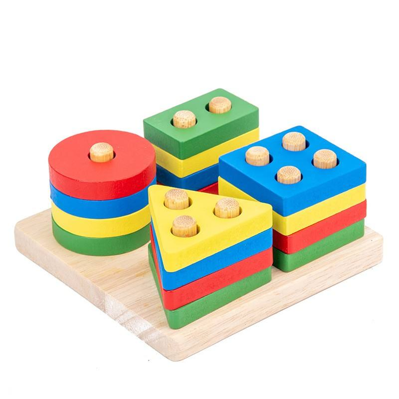 Novo Chegada Blocos de Construção de Madeira com Contas para Bebês Brinquedo Seguro de Educação Precoce para Desenvolvimento de Crianças e Crianças Pequenas