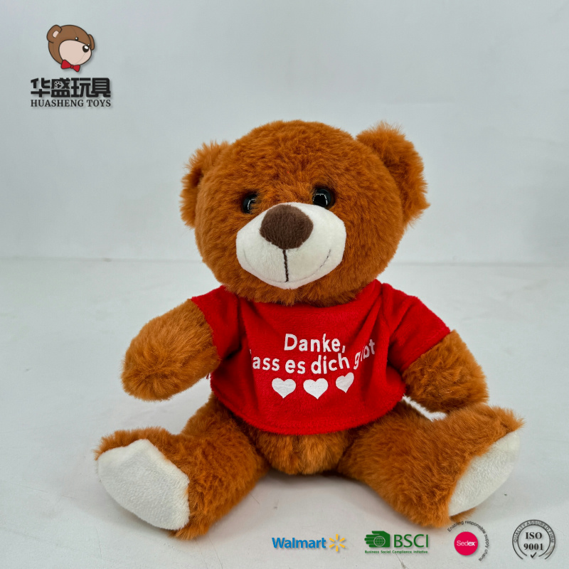 Urso de Pelúcia Personalizado 20cm Camiseta de Bebê Combinar Texto Personalizado Padrão Logotipo Preenchimento Brinquedo de Pelúcia