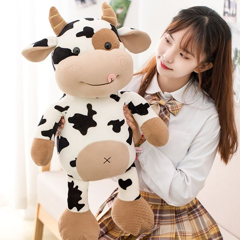Preço de Atacado Personalizado para Crianças Bebês Infantes Pelúcia Design Personalizado Super Macio Animais Brinquedos Bonitos Adoráveis Desenhos Animados Bonecos de Pelúcia de Vaca Fornecedor