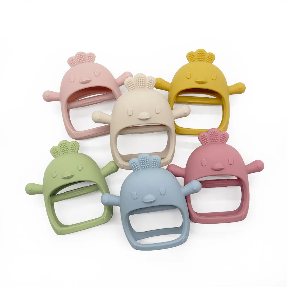 Luva de Mordedor Antiderrapante para Crianças, Brinquedo de Mastigar, Teether de Silicone para Bebês