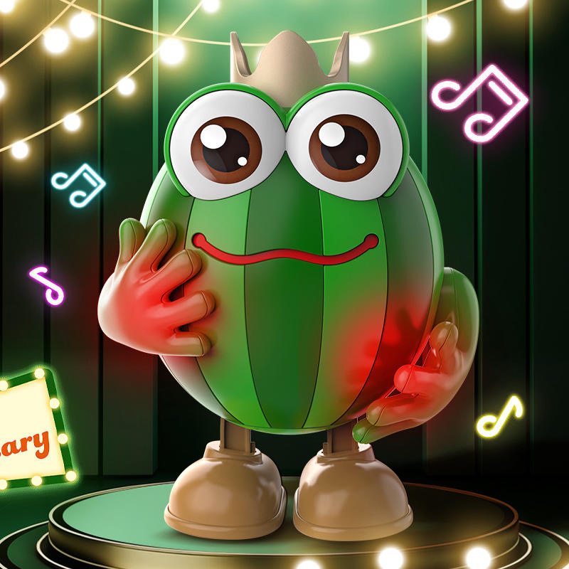Brinquedo Dançante de Melancia Príncipe Automático Brinquedos Elétricos que Tremem com Música e Luz para Crianças, Robô de Gravação de Fala, Brinquedos Educativos e Interativos para Bebês