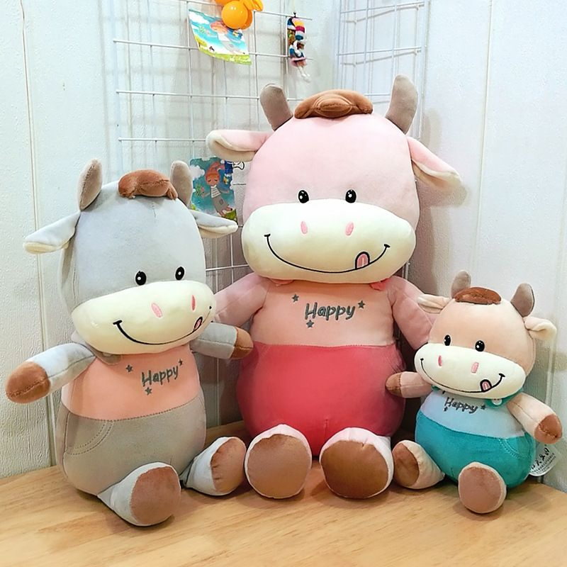 Preço de Atacado Personalizado para Crianças Bebês Infantes Pelúcia Design Personalizado Super Macio Animais Bonecos Brinquedos Bonitos Adoráveis Desenhos Animados Pelúcia de Vaca Fábrica
