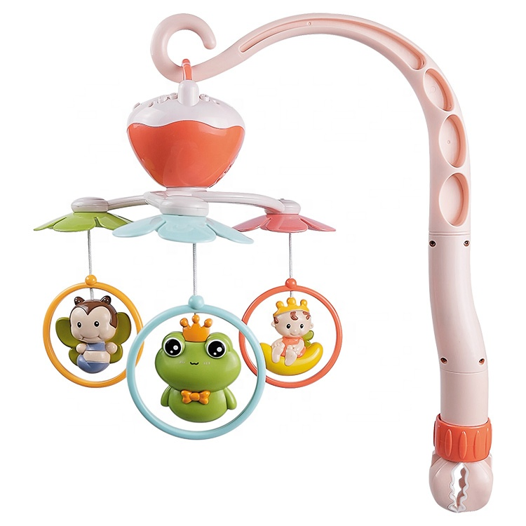 Mobile Musical de Berço Operado por Bateria para Bebês com Brinquedos Pendurados