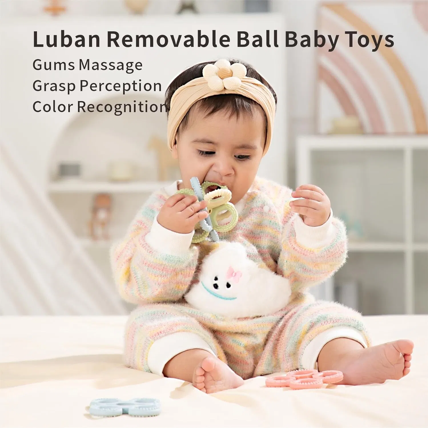 Brinquedos de Mordida de Silicone de Grau Alimentício para Bebês 3-6 6-12 12-18 Meses