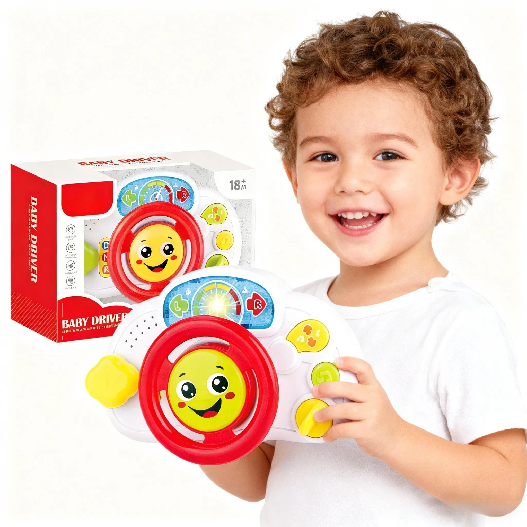 Brinquedo de Educação Infantil com Volante de Cartão para Crianças, Brinquedo de Carrinho Simulador para Passear com Bebês