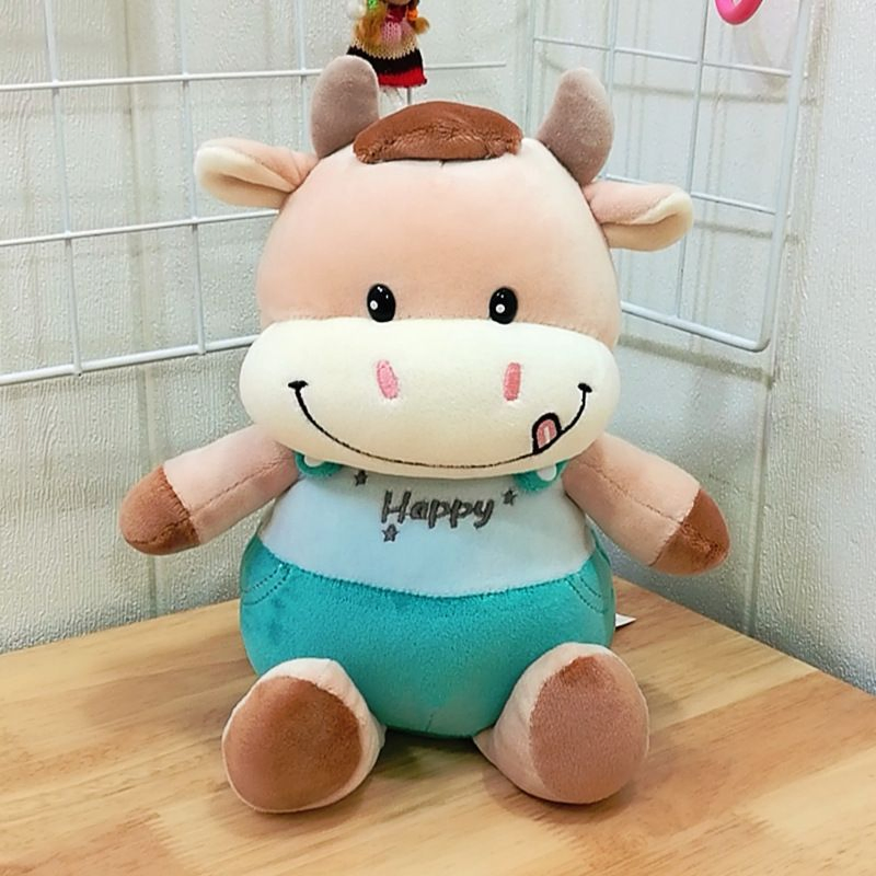 Preço de Atacado Personalizado para Crianças Bebês Infantes Pelúcia Design Personalizado Super Macio Animais Bonecos Brinquedos Bonitos Adoráveis Desenhos Animados Pelúcia de Vaca Fábrica