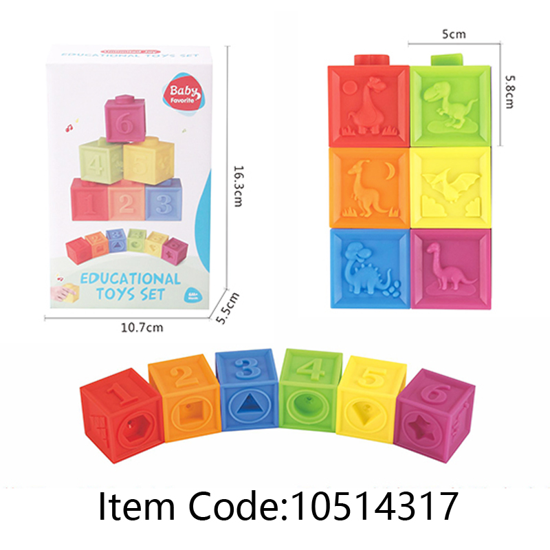 Brinquedo Macio para Bebês 6-18 Meses, Brinquedos Montessori para Bebês, Inclui Blocos de Construção Empilháveis e Brinquedos de Mordida Macios para Bebês e Bolas Sensoriais