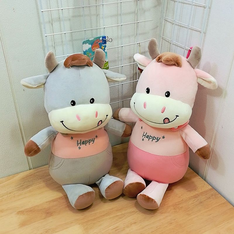 Preço de Atacado Personalizado para Crianças Bebês Infantes Pelúcia Design Personalizado Super Macio Animais Bonecos Brinquedos Bonitos Adoráveis Desenhos Animados Pelúcia de Vaca Fábrica