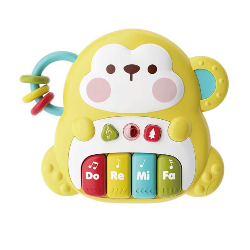 Brinquedo Atacado Bebê Cartoon Piano Musical Operado por Bateria Macaco Koala Hipopótamo Teclado Brinquedo para Bebê Brinquedo Musical para Bebê