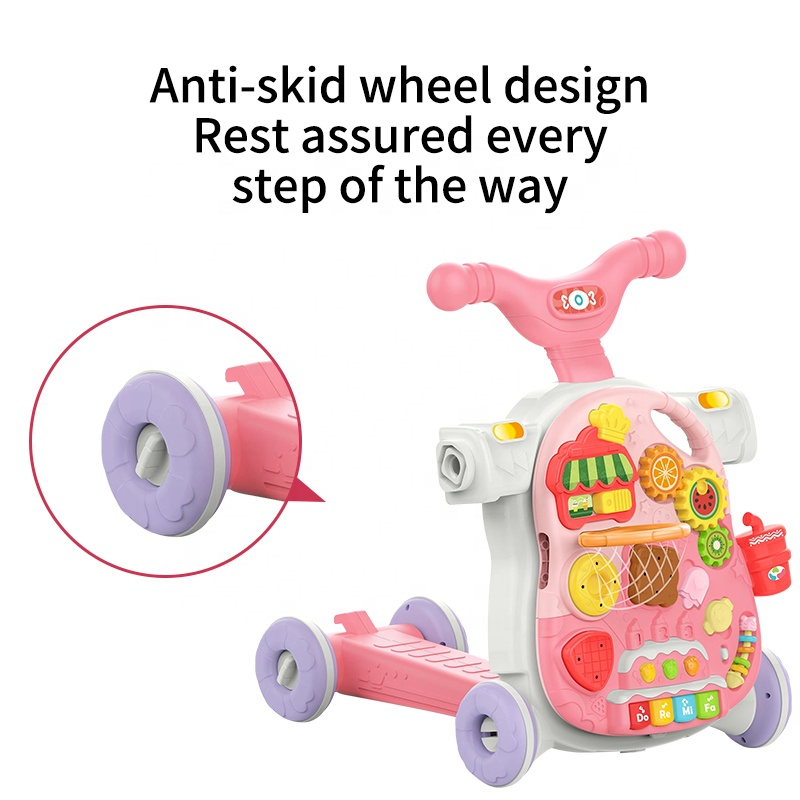 AiJH 4 em 1 Brinquedos Educativos Andadores para Bebês Sentar e Levantar com Luzes e Sons Centro de Atividades para Bebês Carrinho Andador Brinquedos para Meninos e Meninas