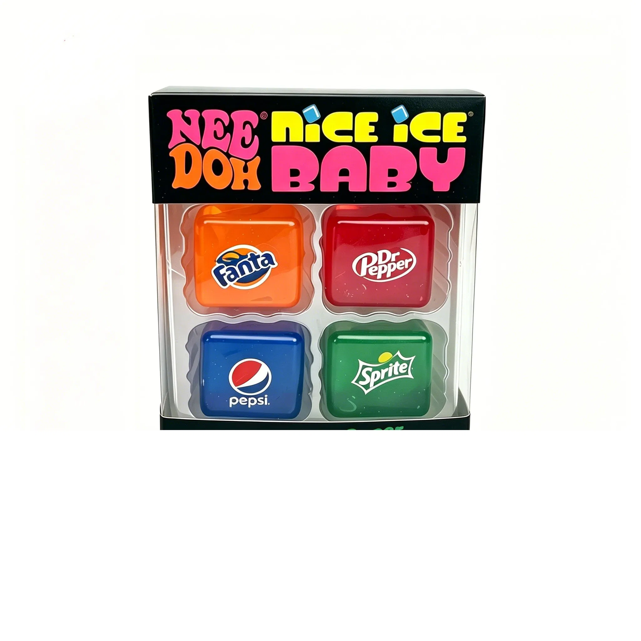Nee Nice Ice Baby Mini Cube 4-Pack Transparente Super Sólido Squish Sensory Fidget Squeeze Brinquedo para Crianças Adultos Alívio do Estresse Caixa