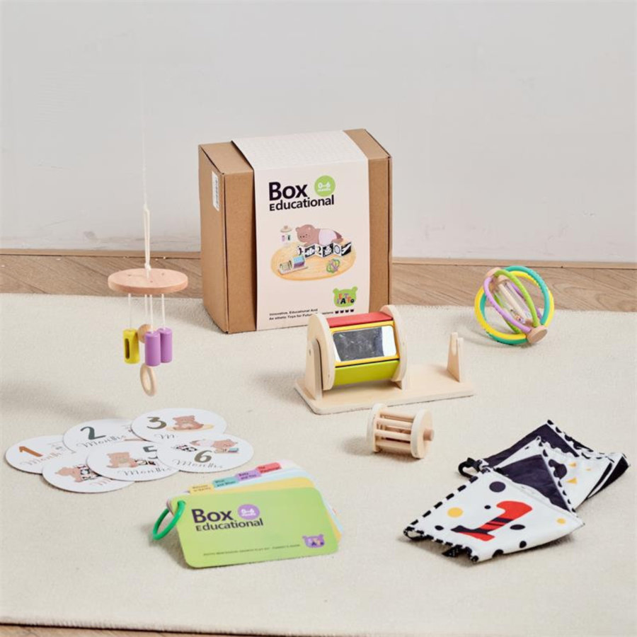 Conjunto de Brinquedos de Madeira Ecológicos para Bebês, Seguro para Dentição e Exploração