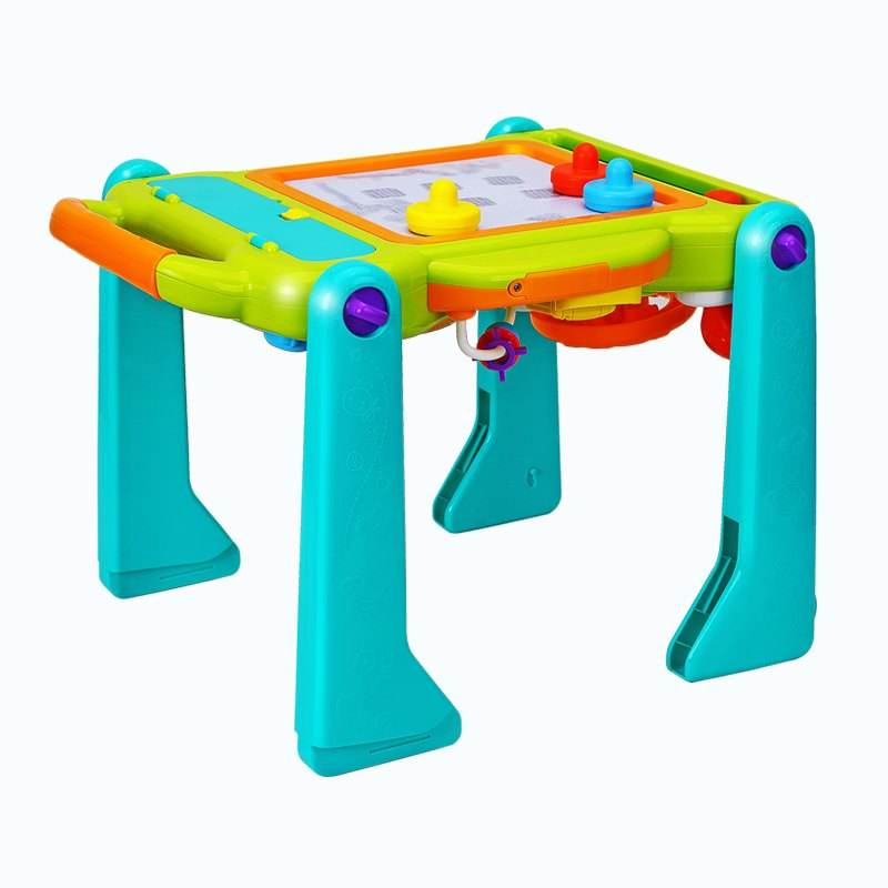 Samtoy 3 In1 Mesa de Atividades para Bebê Multifuncional Moderna com Som e Desenho, Carrinho de Bebê Conversível e Ajustável, Andador Brinquedo para Bebê