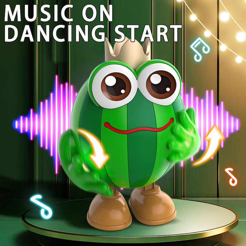Brinquedo Dançante de Melancia Príncipe Automático Brinquedos Elétricos que Tremem com Música e Luz para Crianças, Robô de Gravação de Fala, Brinquedos Educativos e Interativos para Bebês