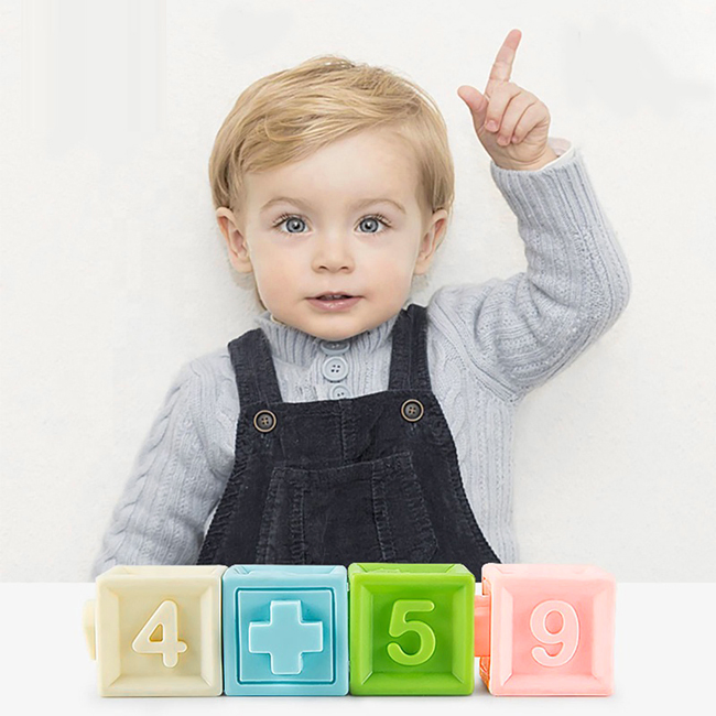 Conjunto de Brinquedos de Blocos de Montar para Bebês, Brinquedos Educativos Iniciais, Conjunto de Empilhamento Divertido, Brinquedos Macios de Silicone para Bebês