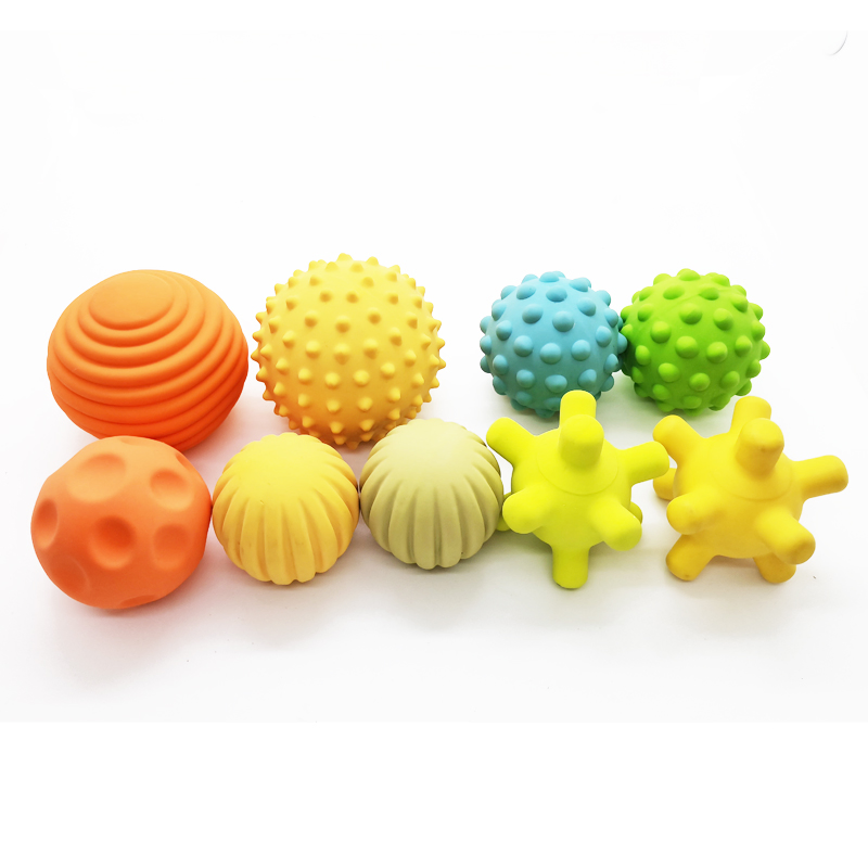 Bola Sensorial de Borracha Natural Brinquedos de Mordida de Grau Alimentar Brinquedo para Bebê
