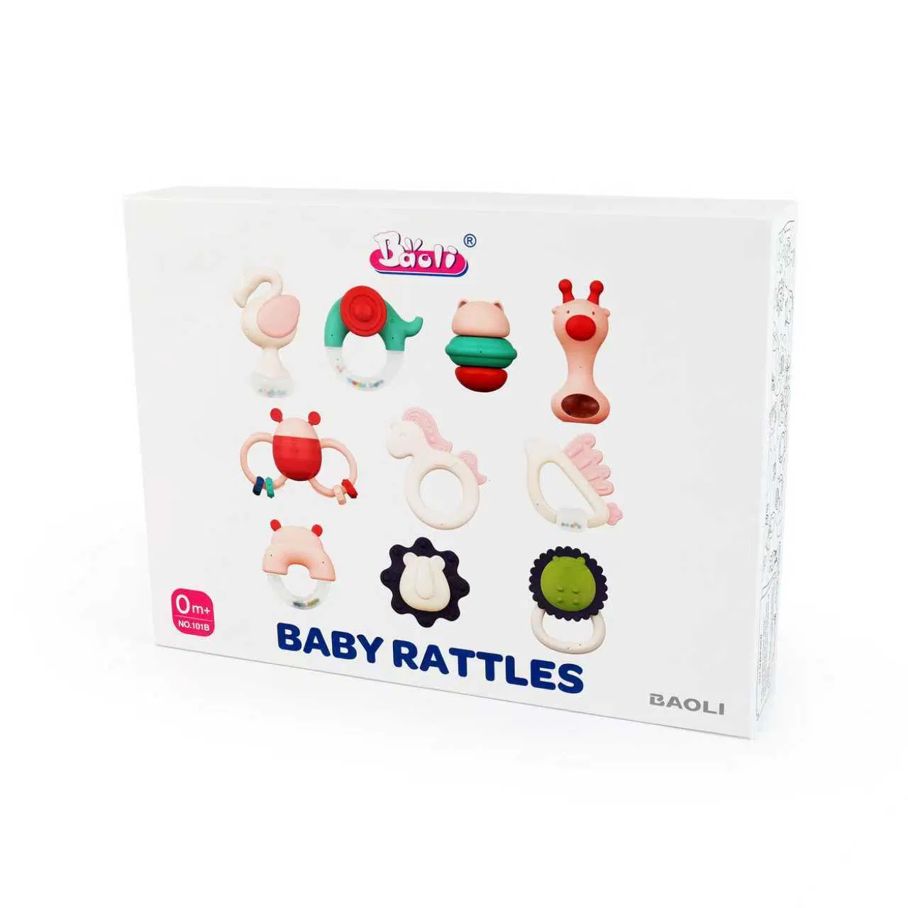 Conjunto de Mordedores de Silicone Baoli: Chocalhos em Forma de Animais para Teething Seguro